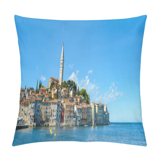 Personality  Panoramic View On Old Coastal Town Rovinj, Istria, Croatia Pillow Covers