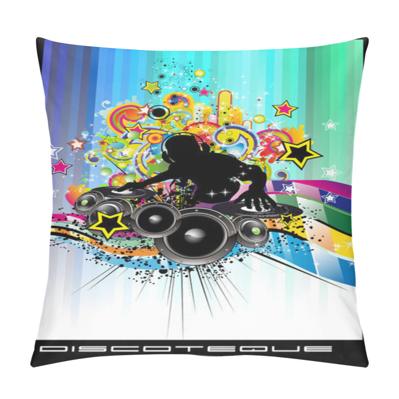 Personality  Disco Event Background With Colorful Elements Pillow Covers