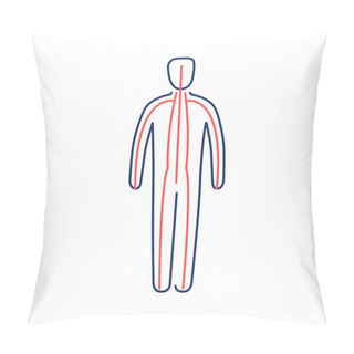 Personality  Meridians Of The Body Linear Icon Pillow Covers