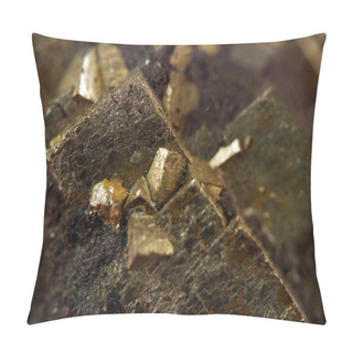 Personality  Crystal,nugget, Gold, Bronze, Copper, Iron. Macro Pillow Covers