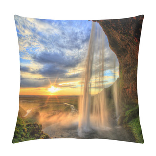 Personality  Seljalandfoss Waterfall At Sunset In HDR, Iceland Pillow Covers