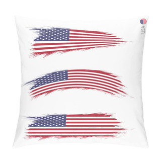 Personality  Set Of 3 Grunge Textured Flag Of USA Pillow Covers