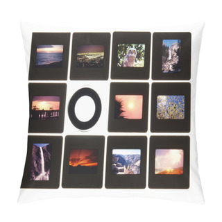 Personality  Slides And Lupe On Light Table Pillow Covers