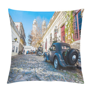 Personality  Colonia Del Sacramento - July 02, 2017: Old Vintage Car In The O Pillow Covers