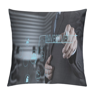 Personality  Businessman Hand Pointing To Investment Pillow Covers