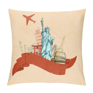 Personality  Retro Travel Poster Pillow Covers