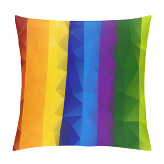 Personality  Vector Abstract Irregular Polygon Background - Triangle Low Poly Pattern - Full Spectrum Multi Color Rainbow Vertical Striped - Red, Orange, Yellow, Blue, Purple, Green Stri Pillow Covers