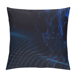 Personality  Abstract Digital Connection Dots And Lines. Technology Background. Network Connection Structure. Plexus Effect. 3d Pillow Covers