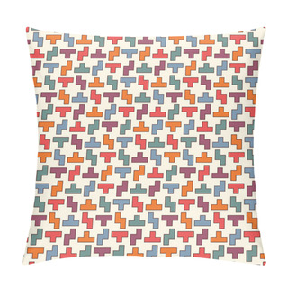 Personality  Repeated Creative Puzzle Mosaic Abstract Background. Seamless Surface Pattern Design With Simple Geometric Ornament. Pillow Covers