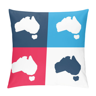 Personality  Australia Blue And Red Four Color Minimal Icon Set Pillow Covers