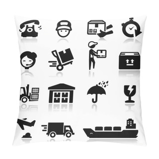 Personality  Icons Set Shipping And Delivery Pillow Covers