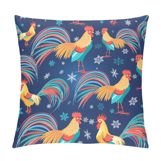 Personality  Colorful Pattern With Roosters Pillow Covers