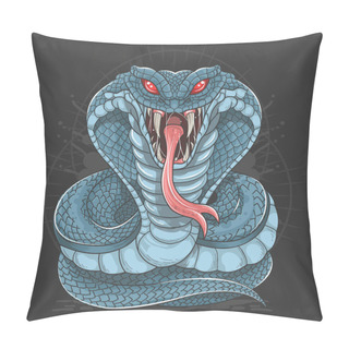 Personality  COBRA SNAKE FULL BODY BLUE Pillow Covers