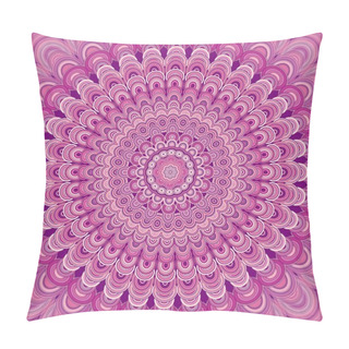 Personality  Abstract Bohemian Mandala Ornament Background - Round Symmetry Vector Pattern Design From Concentric Oval Shapes Pillow Covers
