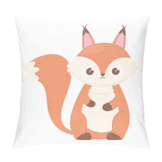 Personality  Cute Squirrel Cartoon Animal Icon White Background Pillow Covers