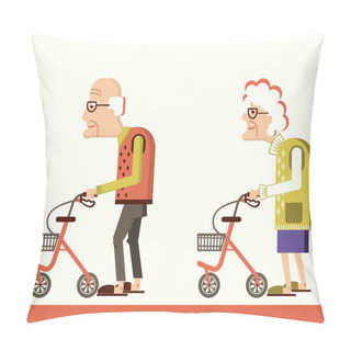 Personality  Elderly People With Walkers Pillow Covers