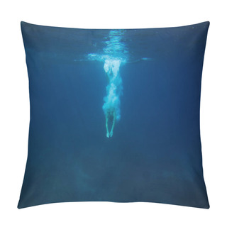 Personality  Partial View Of Man Diving Into Ocean Pillow Covers