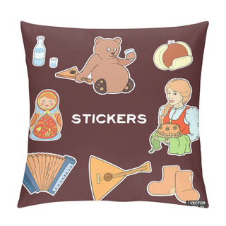 Personality  Set Of Stickers Russian Traditions. Pillow Covers