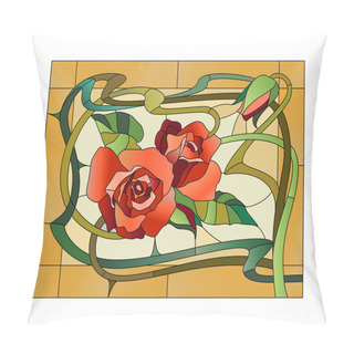 Personality  Floral Stained Glass Pattern Pillow Covers