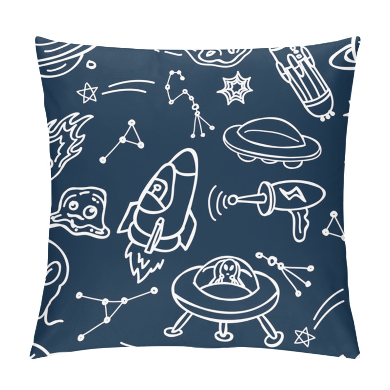 Personality  Space And Alien Background Pillow Covers