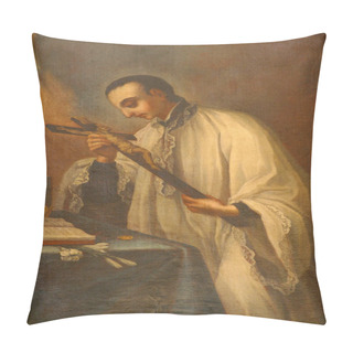 Personality  Saint Aloysius Gonzaga, Altar In The Franciscan Church Of St Francis Xavier In Zagreb Pillow Covers