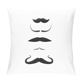 Personality  Set Of Different Styles Of Mustache Isolated On White Background. Dali, Handler, Filleted, English, Chevron Style Mustache . Pillow Covers