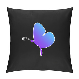 Personality  Black Butterfly Side View Blue Gradient Vector Icon Pillow Covers