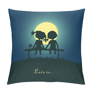 Personality  Silhouettes Of Boy And Girl Pillow Covers