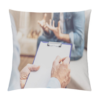 Personality  Selective Focus Of Psychologists Notes Pillow Covers