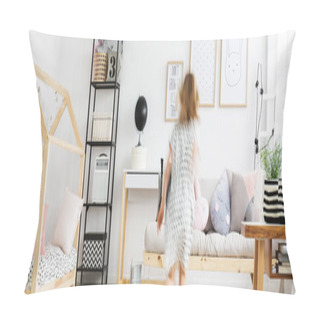Personality  Blurred Figure Of Girl Playing Pillow Covers