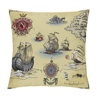 Personality  Antique Map Elements Pillow Covers