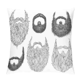 Personality  Hand Drawn Beard Set Pillow Covers