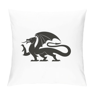 Personality  Dragon Gryphon Isolated Heraldic Animal Silhouette . Vector Creature With Eagle Legs And Lion Tail Pillow Covers