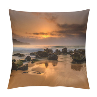 Personality  Capturing The Sunrise From Killcare Beach On The Central Coast, NSW, Australia. Pillow Covers