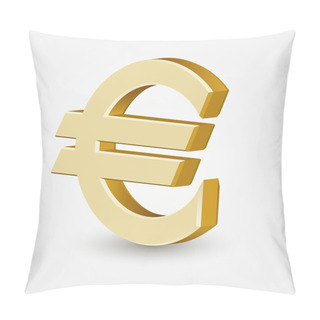Personality  Vector Golden Euro Sign Isolated On White Background. Pillow Covers