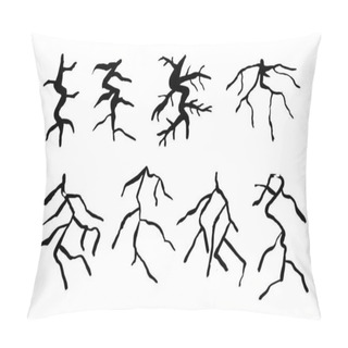 Personality  Hand-Drawn Cracks Transformed Into Cartoon Vectors Pillow Covers