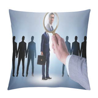 Personality  Recruitment And Employment Concept With Selected Employee Pillow Covers