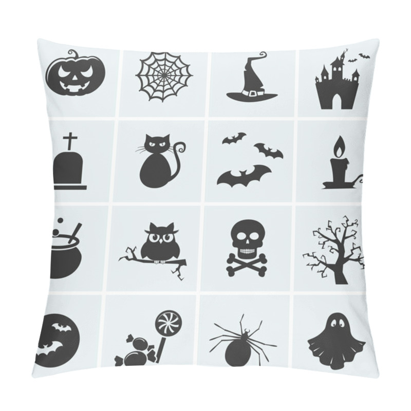 Personality  Set Of Vector Halloween Icons. Pillow Covers