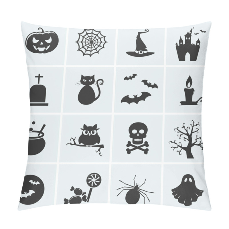 Personality  Set of vector halloween icons. pillow covers