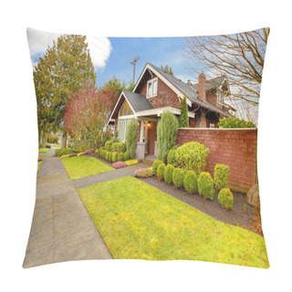 Personality  Spring Exterior House With Brown Siding Pillow Covers