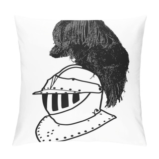 Personality  Isolated Full Face 16th Century War Helmet With Plumage Pillow Covers