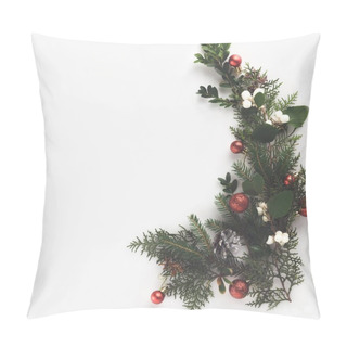 Personality  Fir Branches With Christmas Balls  Pillow Covers