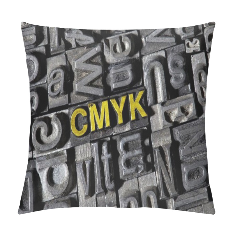 Personality  full frame image of iron letters, word cmyk pillow covers
