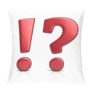 Personality  Red Exclamation Mark And Question Mark Icon 3d Illustration  Pillow Covers