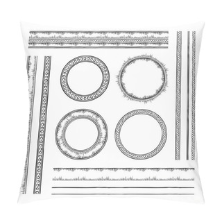 Personality  Set Of Round Frames And Borders  Pillow Covers