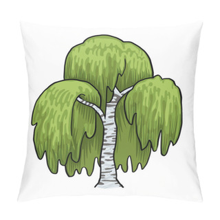 Personality  Birch Tree Isolated On White Pillow Covers