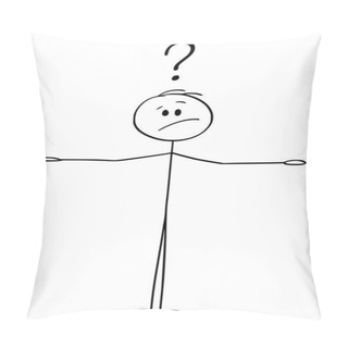 Personality  Vector Cartoon Of Man Or Businessman Deciding And Balancing Between Two Things. There Is Empty Space For Your Text Pillow Covers