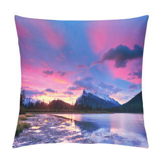 Personality  Sunset Above Vermilion Lakes, Banff National Park Pillow Covers