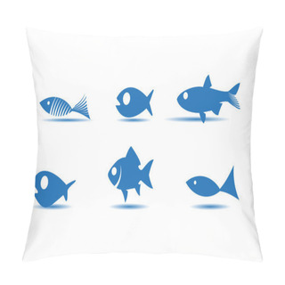 Personality  Fish Icons Pillow Covers