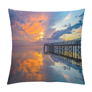 Personality  Sunset Sky Above Mobile Bay On The Alabama Gulf Coast In June 2020  Pillow Covers
